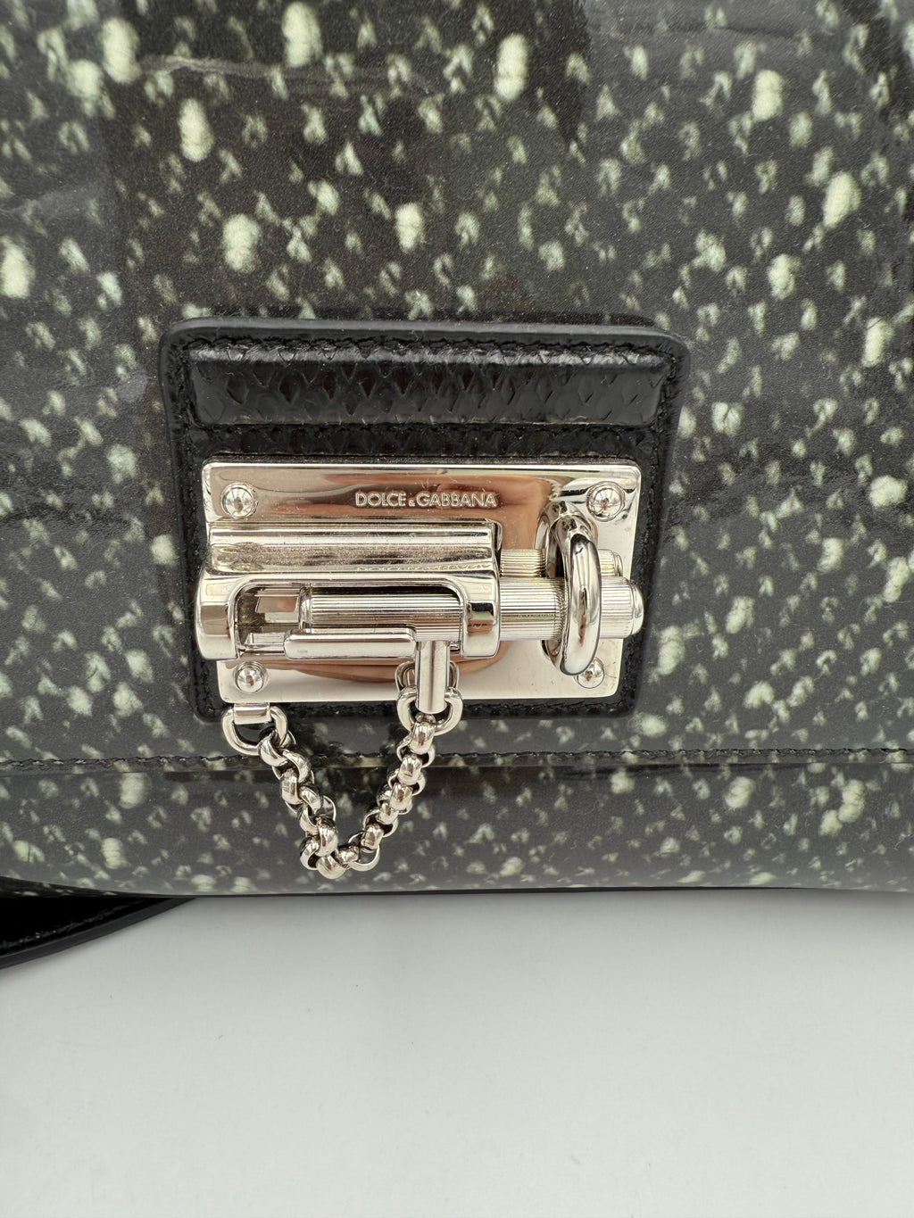 DOLCE & GABBANA Monica handtas van pythonleer en lakleer