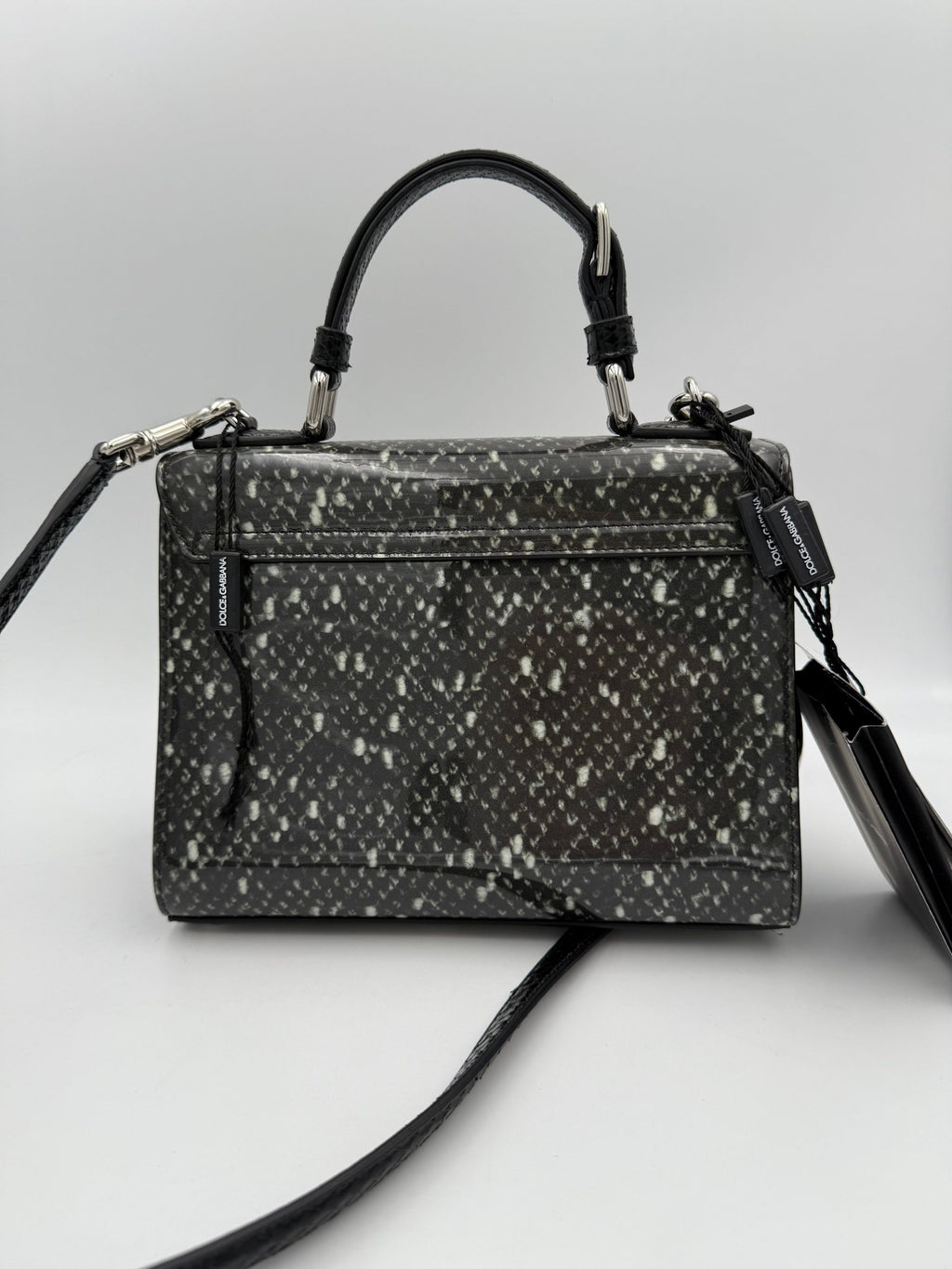 DOLCE & GABBANA Monica handtas van pythonleer en lakleer