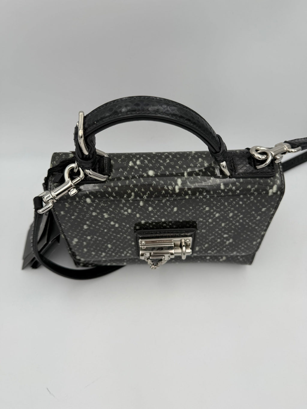 DOLCE & GABBANA Monica handtas van pythonleer en lakleer