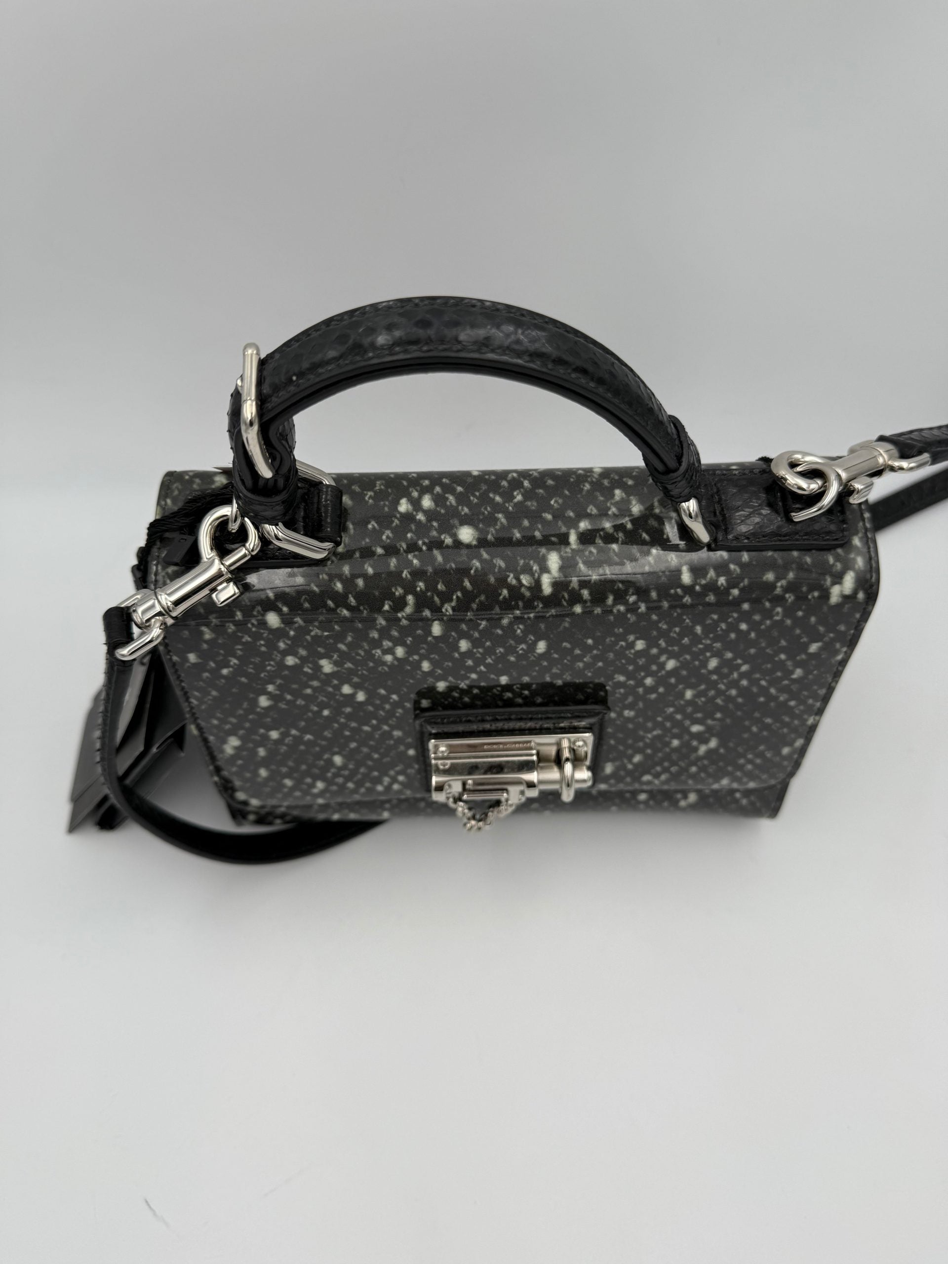 DOLCE & GABBANA Monica handtas van pythonleer en lakleer