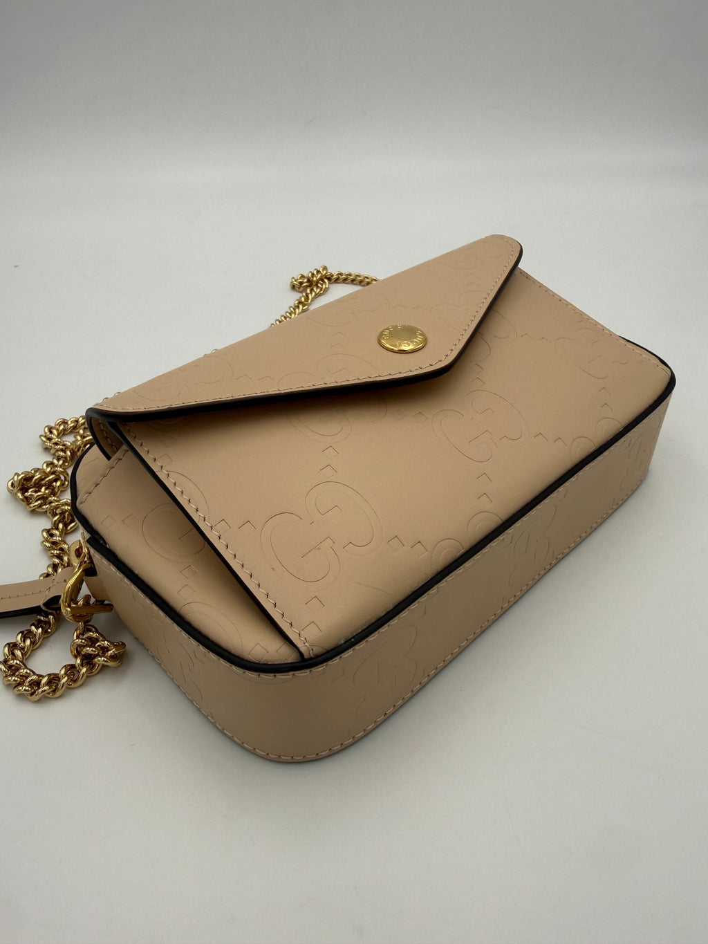 GUCCI GG Jumbo Beige Schoudertas met Voorvak