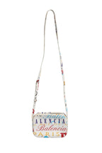 Witte Mini City Handtas met Leren Graffiti Print