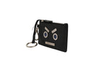 Vitello Liberty Studded Coin Pouch Key Case Ardesia
