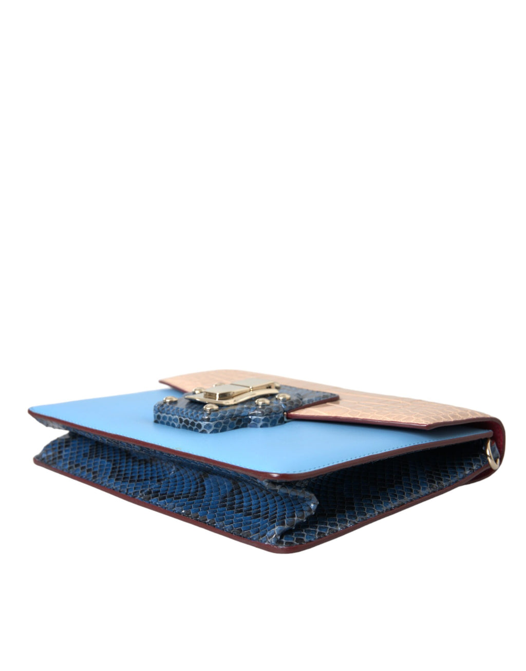 Blauw Beige Exotisch Lederen LUCIA Crossbody Tas