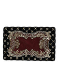 Bordeaux Zwart Fluweel Goud Frame Clutch Avondtas