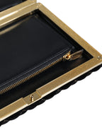 Bordeaux Zwart Fluweel Goud Frame Clutch Avondtas