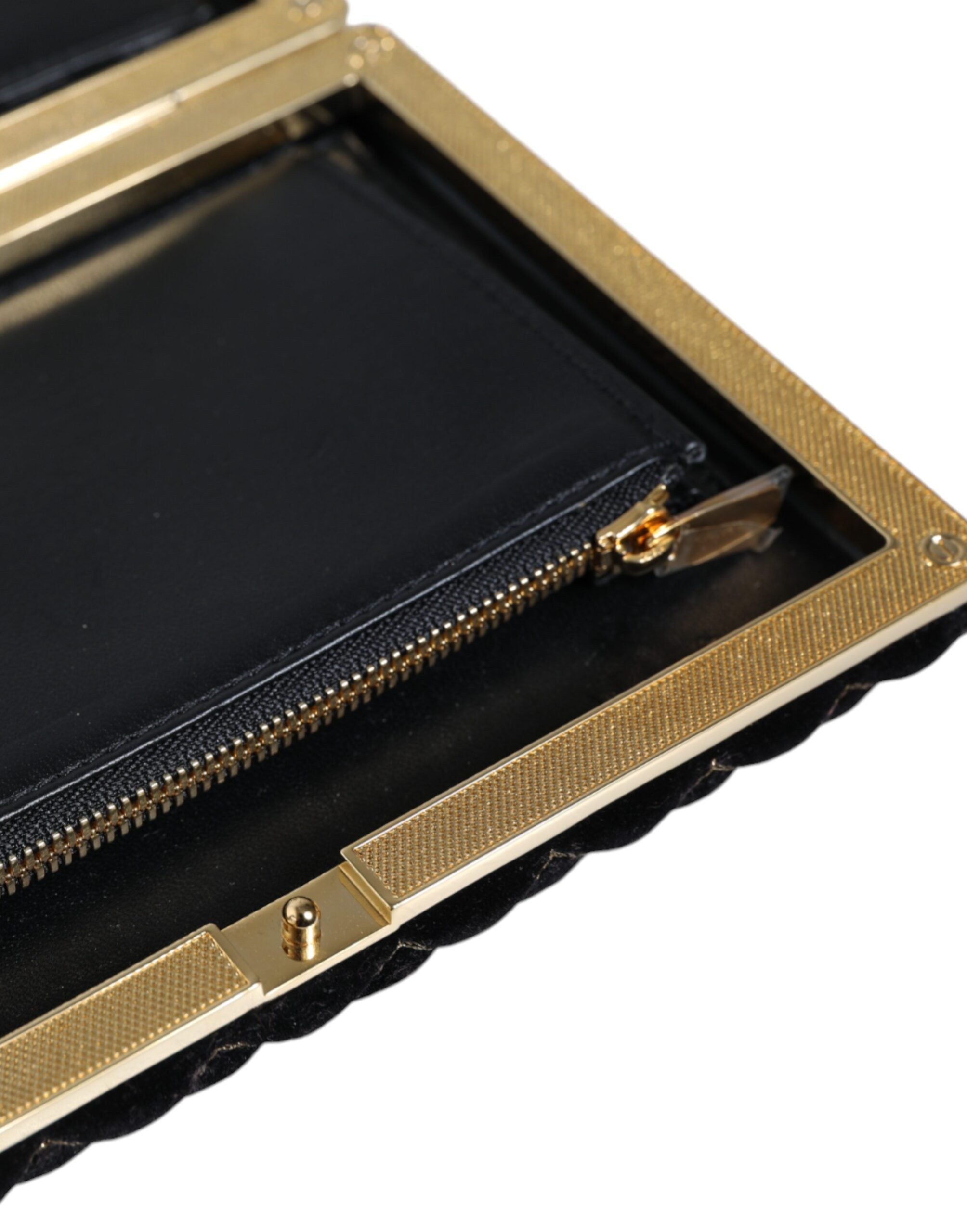 Bordeaux Zwart Fluweel Goud Frame Clutch Avondtas