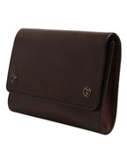 Bruinleren Crossbodytas Met Logo In Reliëf
