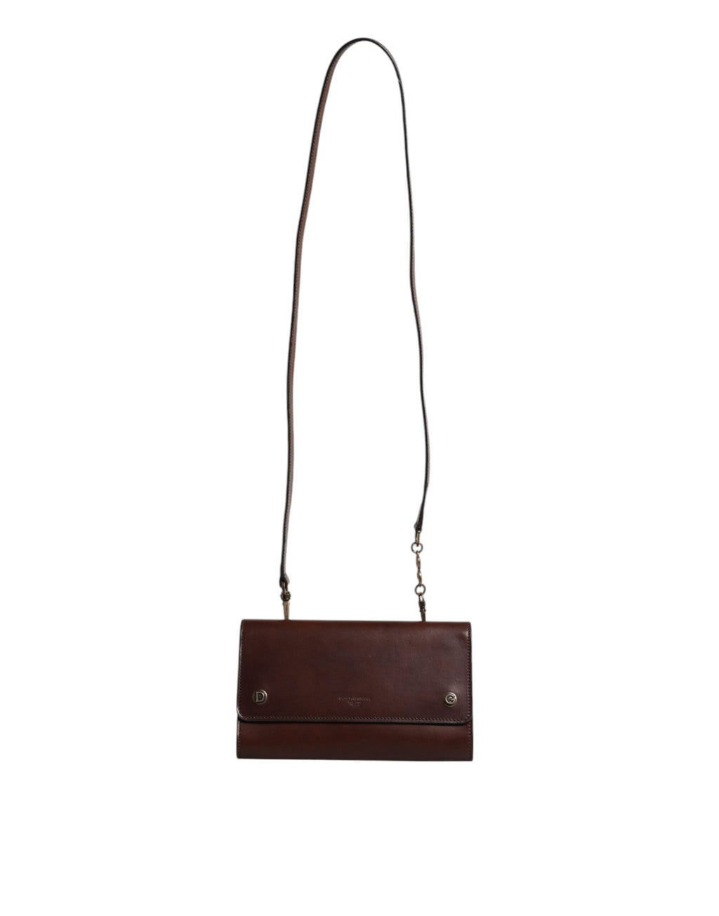 Bruinleren Crossbodytas Met Logo In Reliëf