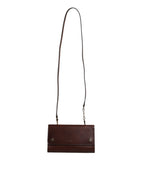 Bruinleren Crossbodytas Met Logo In Reliëf