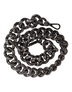 Black Chain Logo Engraved Bag Shoulder Strap
