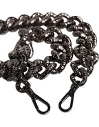 Black Chain Logo Engraved Bag Shoulder Strap