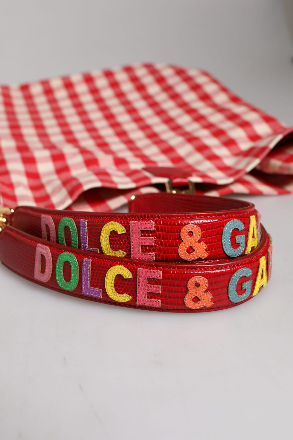 Red I Love Pizza Rhinestone Embellished Tote Bag