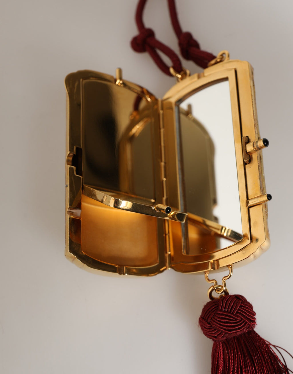 White Resin Gold Metal Crossbody Mini Purse Pendant Bag